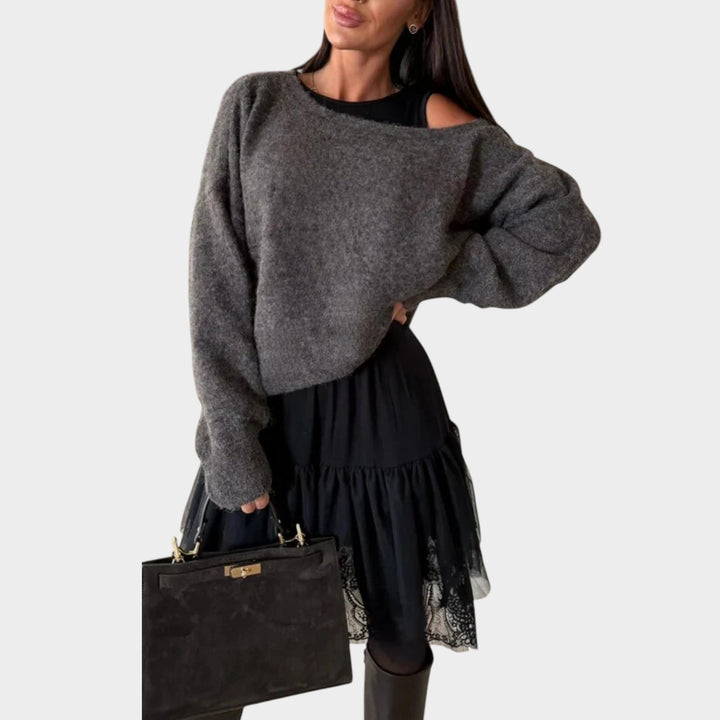 Effortless Oversized Off-Shoulder Sweater