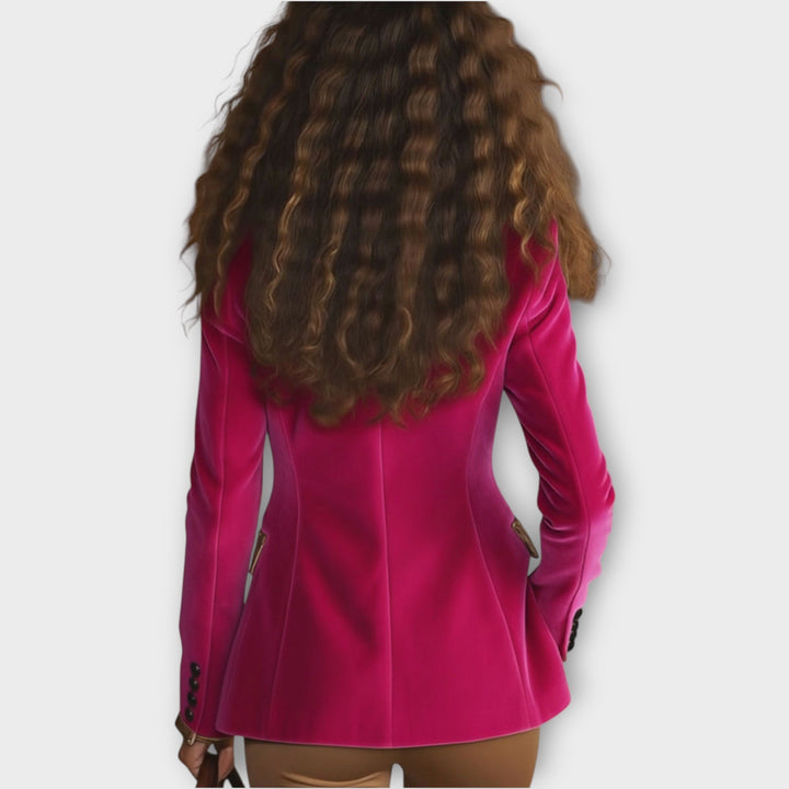 Velvet Tailored Blazer with Statement Trim
