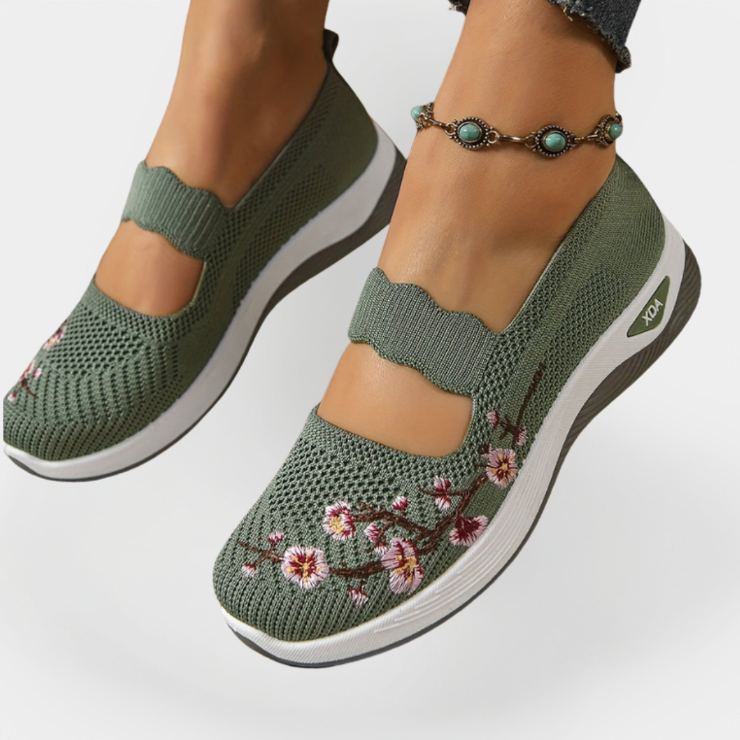 Orthopaedic Shoes with Floral Embroidery