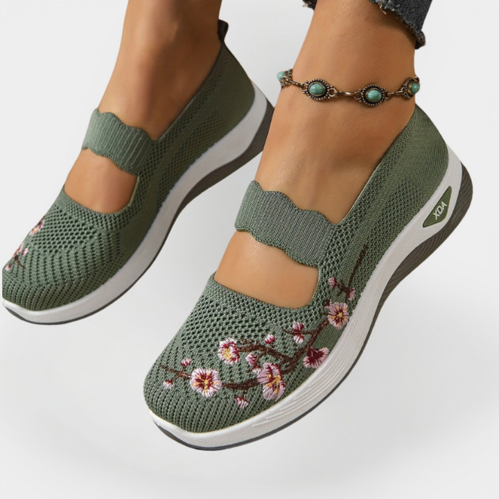 Orthopaedic Shoes with Floral Embroidery