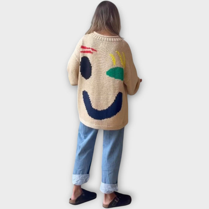 Handmade Abstract Art Knit Sweater