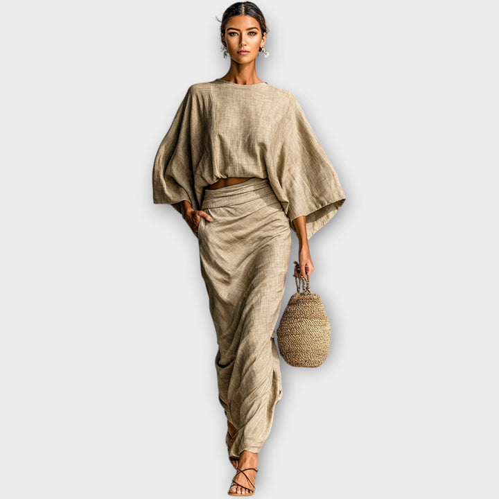 Boho Luxe Two-Piece Draped Set