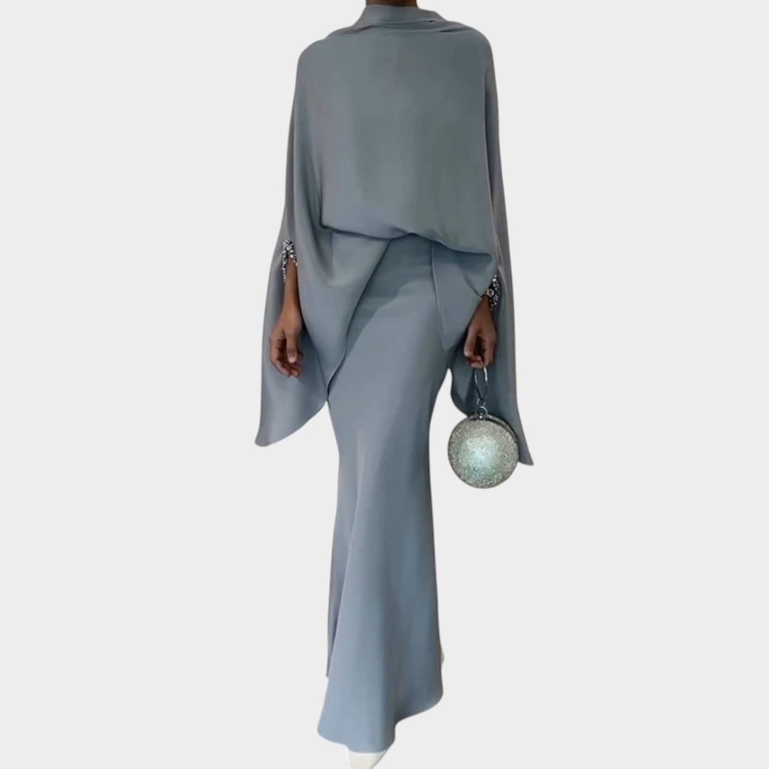 Elegant Cape-Style Two-Piece Set