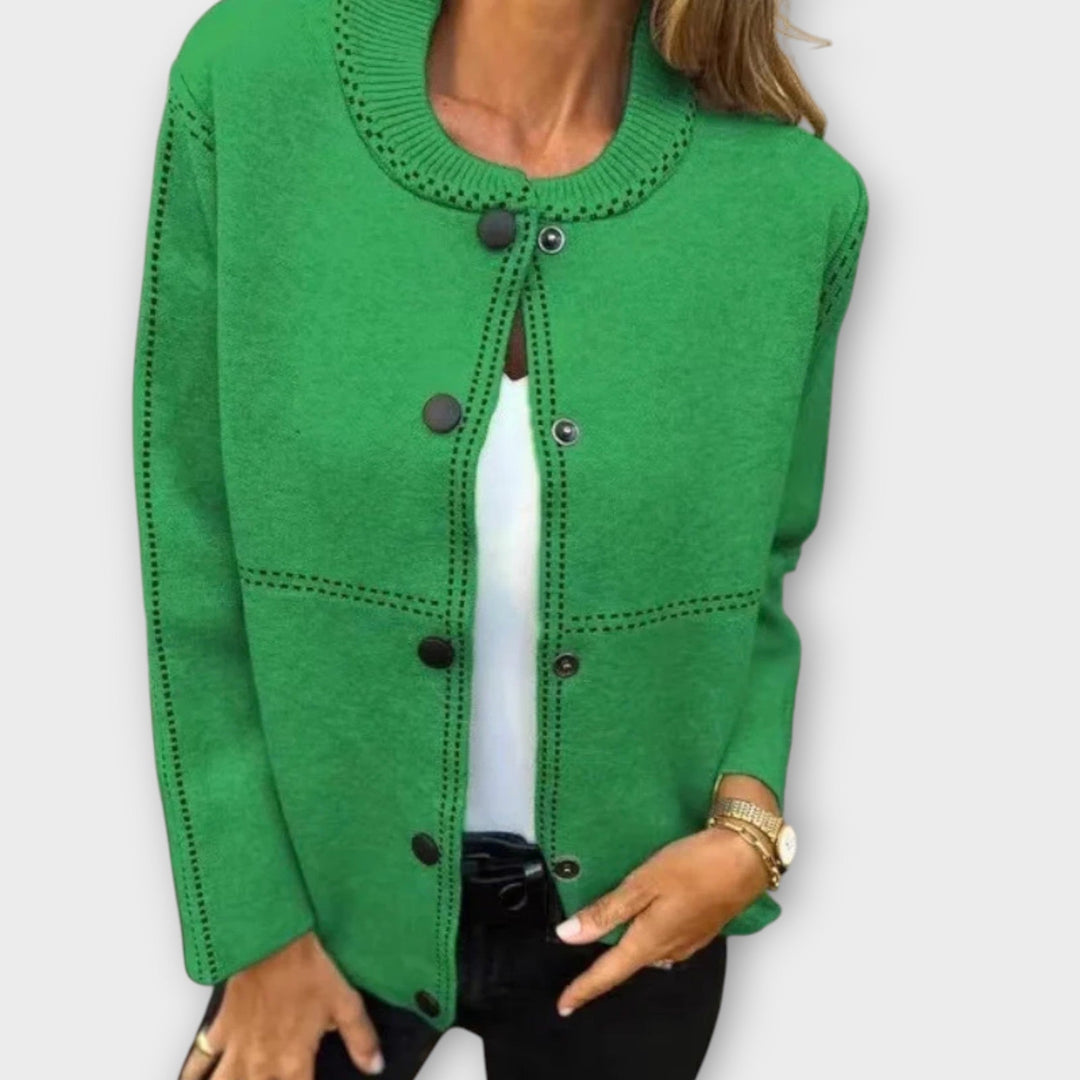 Classic Button-Front Cardigan with Effortless Charm
