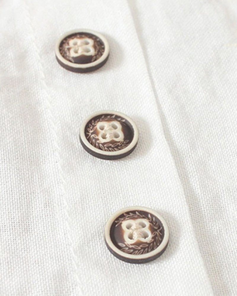 Short-Sleeved Blouse with Buttons