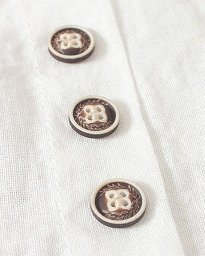 Short-Sleeved Blouse with Buttons