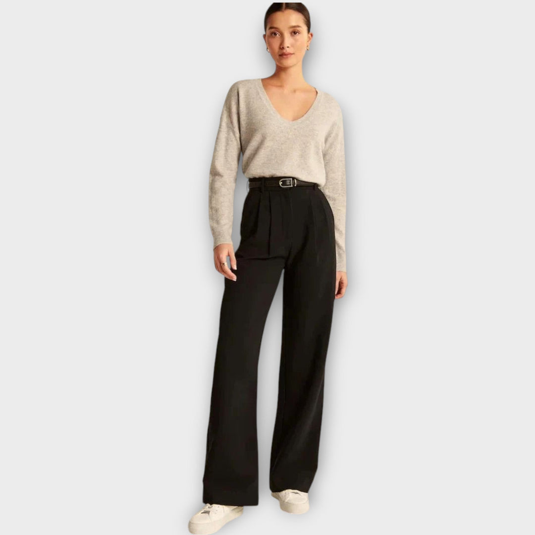 Wide-Leg Tailored Trousers
