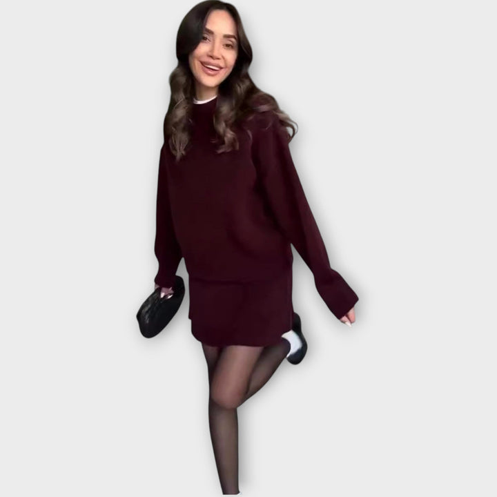 Knitted Skirt Two Piece Set