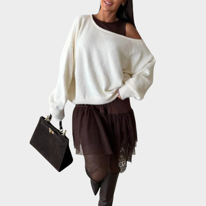 Effortless Oversized Off-Shoulder Sweater