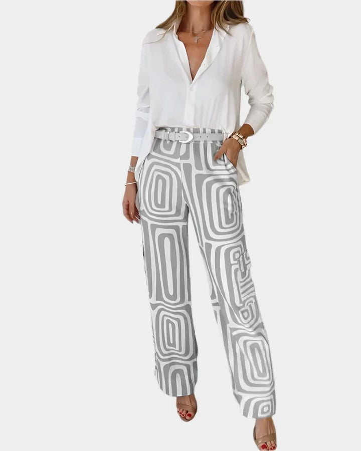 Wide-Leg Trouser & Blouse Set