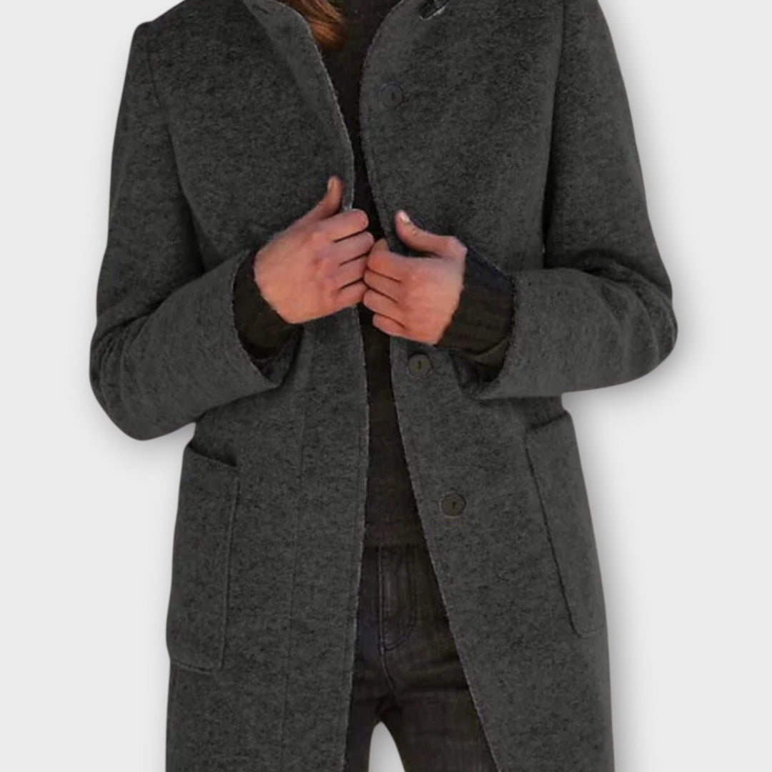 Timeless Button-Front Mid-Length Coat