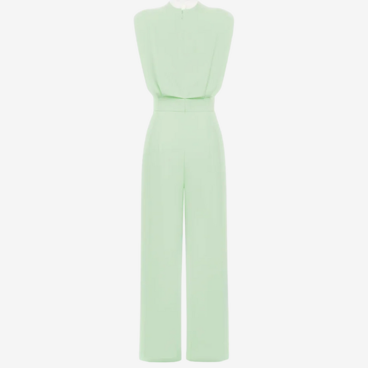 Tailored Sleeveless Jumpsuit with Pleated Detail