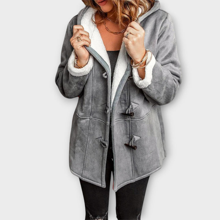 Cozy Toggle-Front Sherpa-Lined Jacket