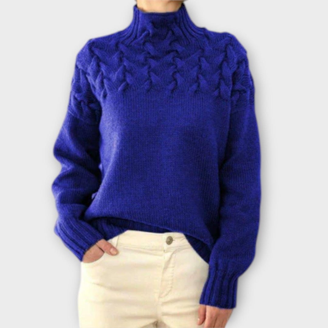 Eva - Women's Sweater with Knitting Detail