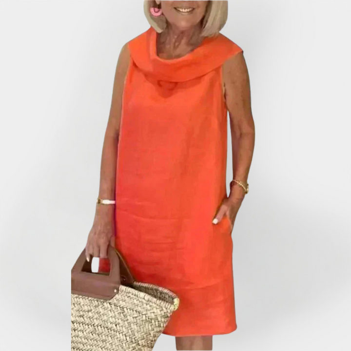 Dress with a Wrap Collar