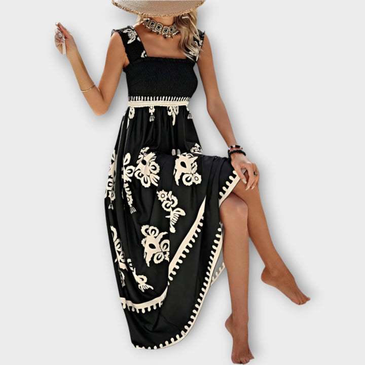 Stylish Beach Dress with Square Neckline