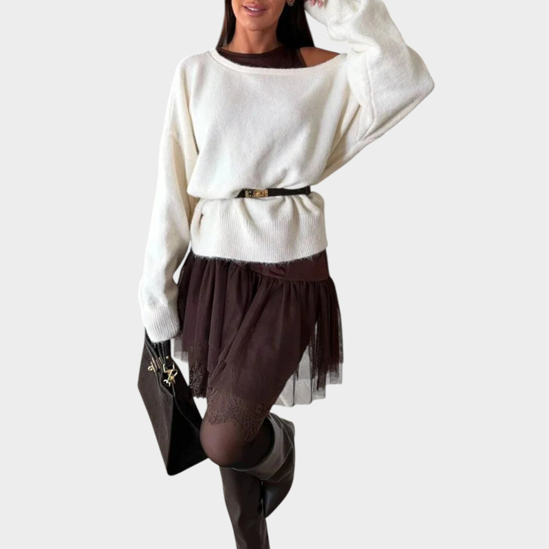 Effortless Oversized Off-Shoulder Sweater