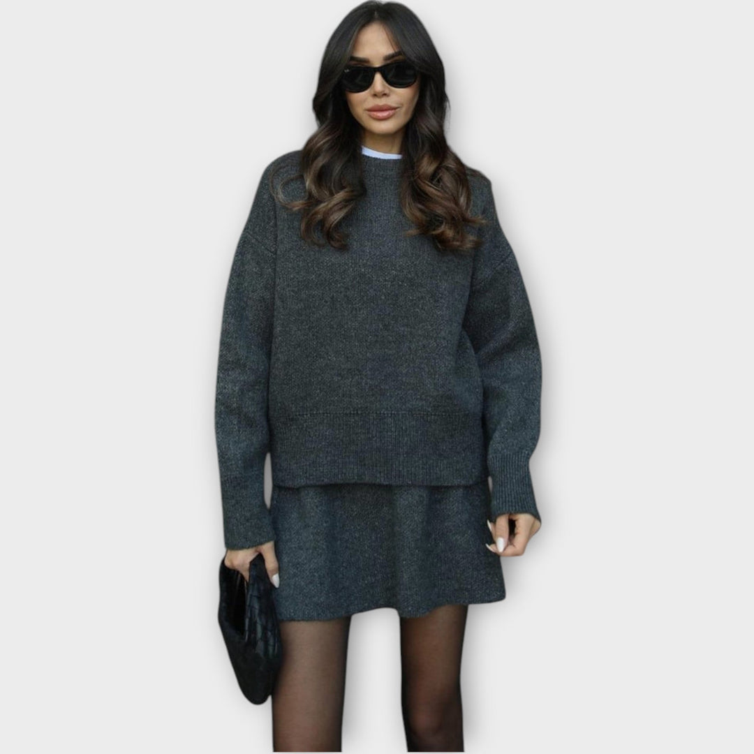 Knitted Skirt Two Piece Set