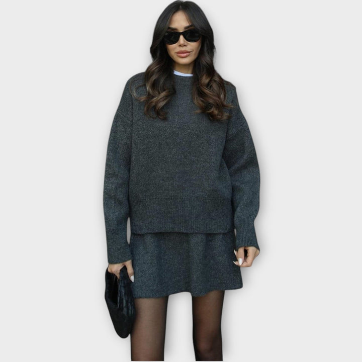 Knitted Skirt Two Piece Set