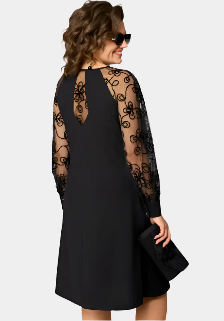 Dress with Soft Lace Sleeves