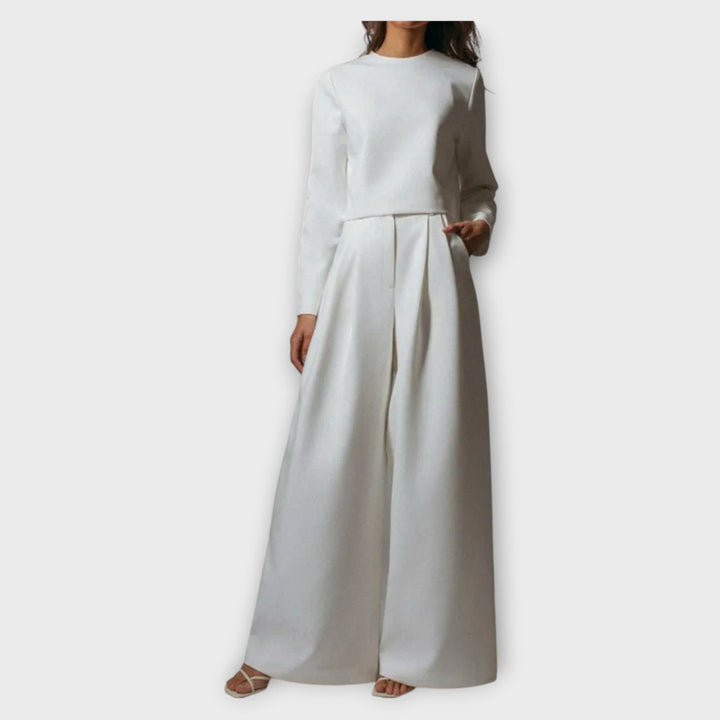 Elegant Wide-Leg Two-Piece Set