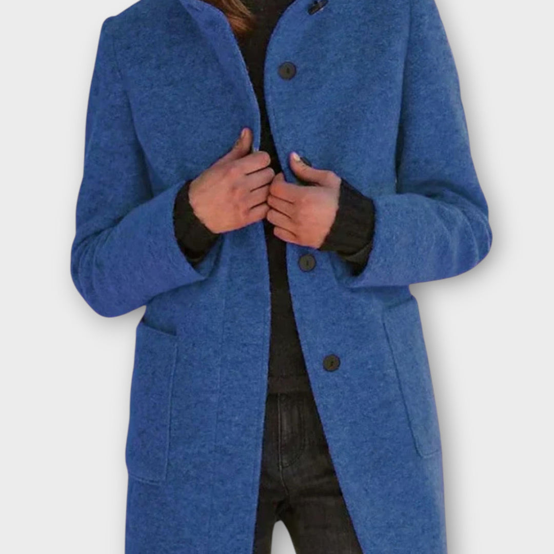 Timeless Button-Front Mid-Length Coat