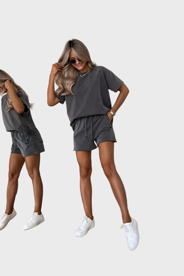 Two-Tone Cotton 2-Piece Set