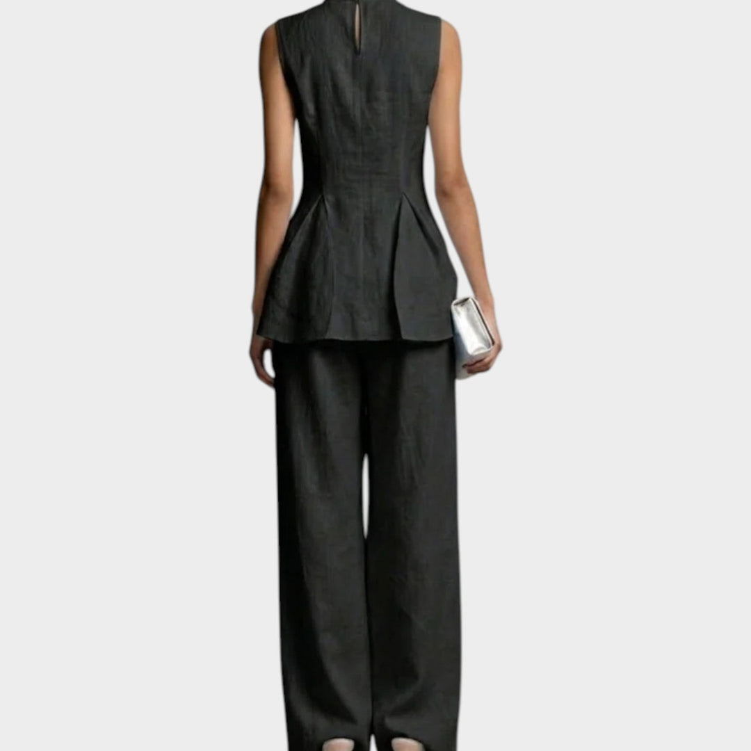 Structured High-Neck Tailored Set