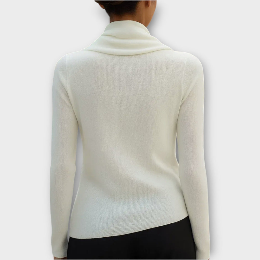 Draped Cowl Knit Top