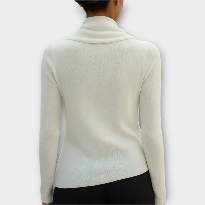 Draped Cowl Knit Top