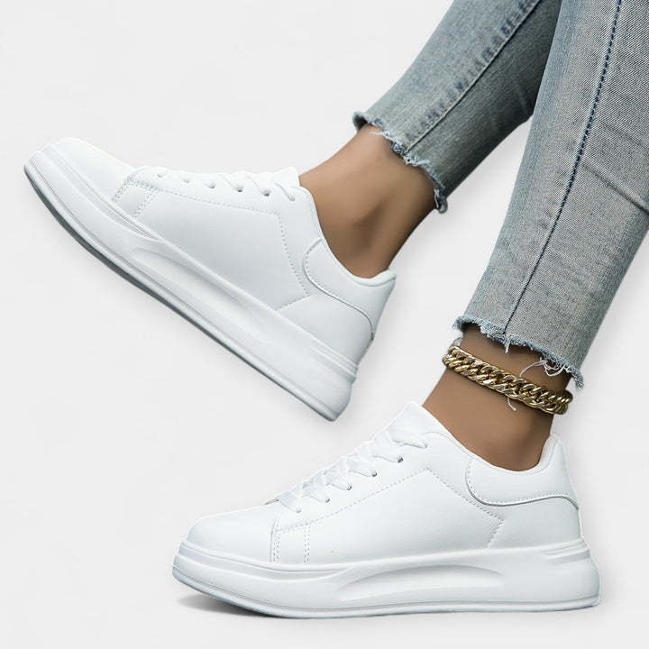 White Leather Sports Shoes