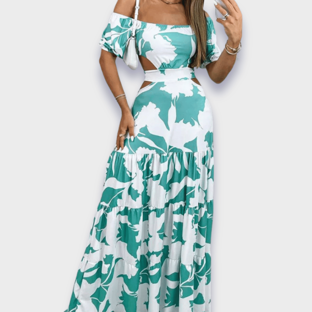 Silhouette-enhancing dress made from luxurious fabric