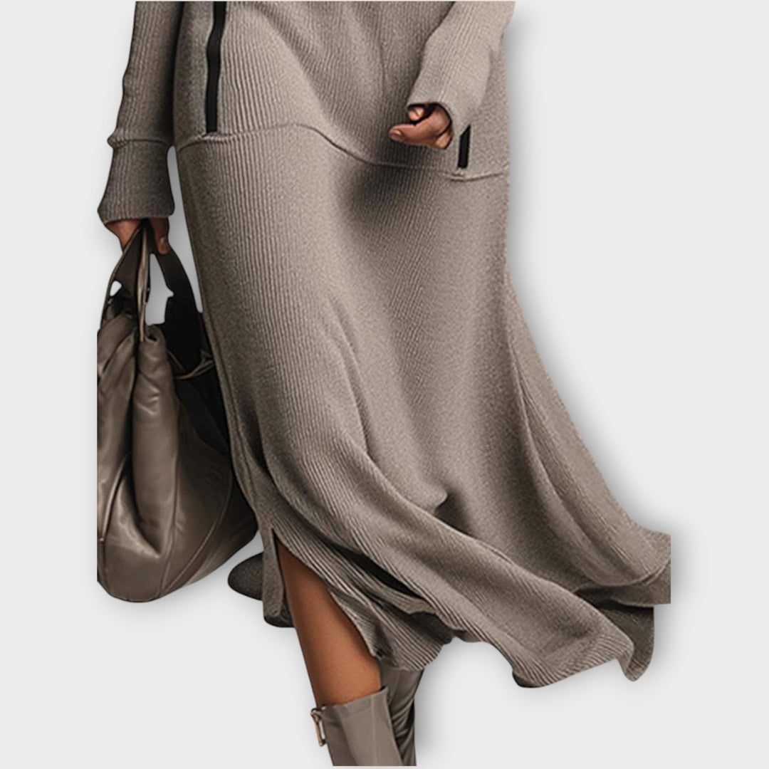 Casual Fit Hooded Maxi Dress