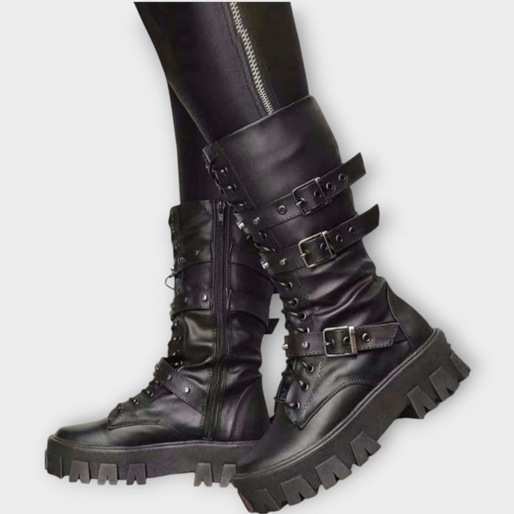 Rogue Edge Buckle Combat Boots