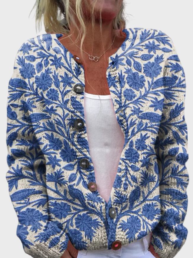 Knitted Gilet with Floral Pattern