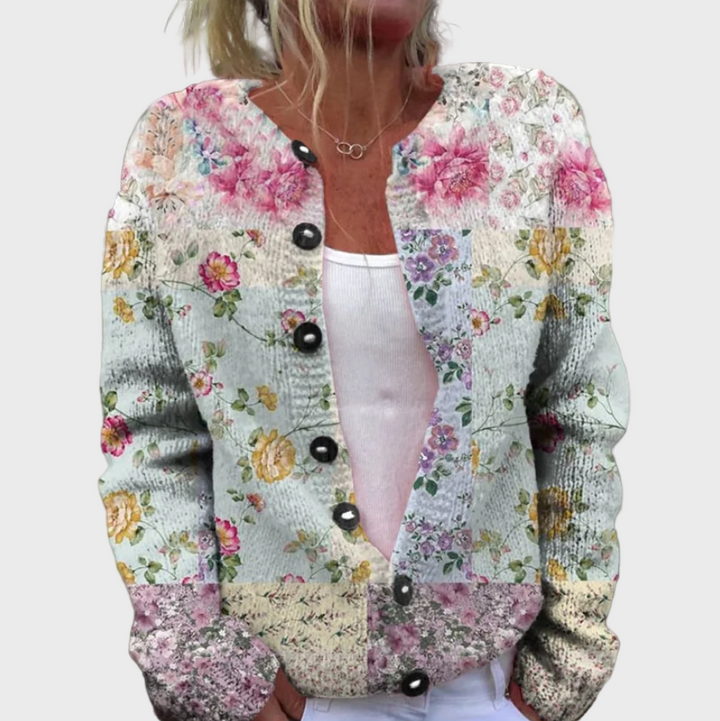 Knitted Gilet with Floral Pattern