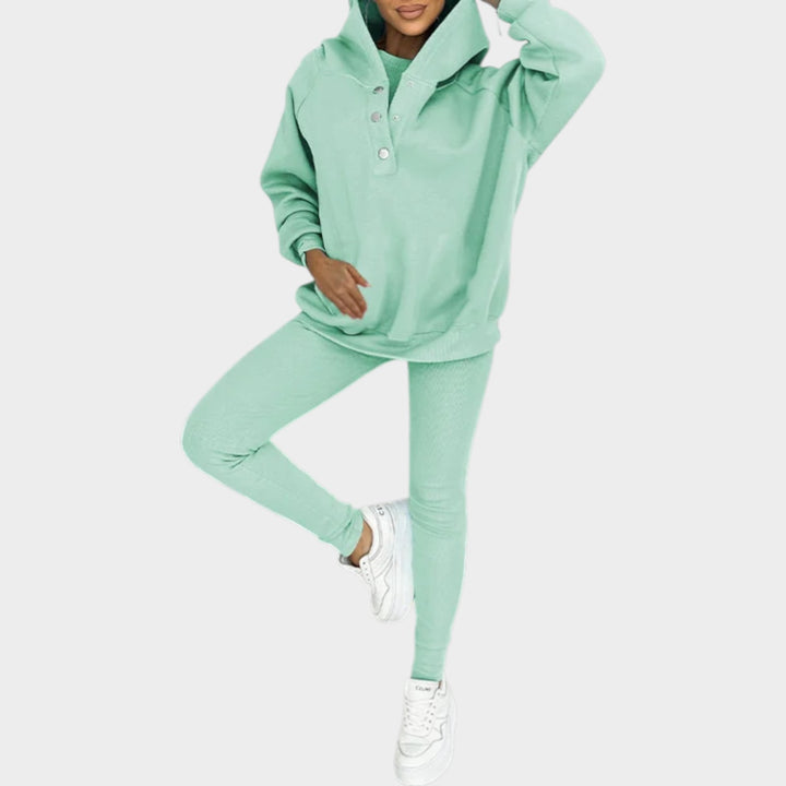 Trendy Button-Collar Lounge Set