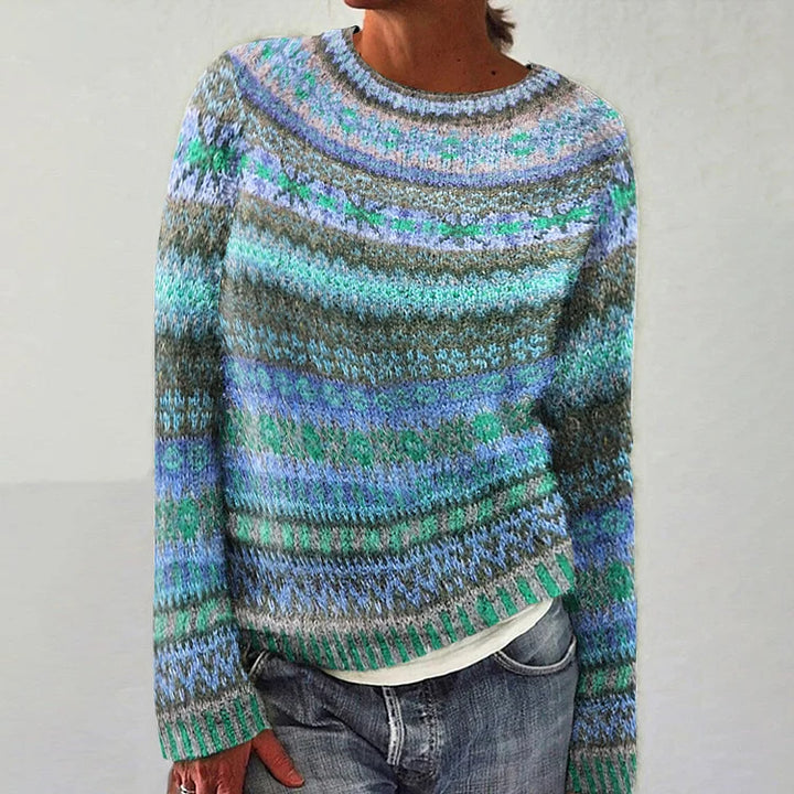 Knitted Sweater with Geometric Patterns