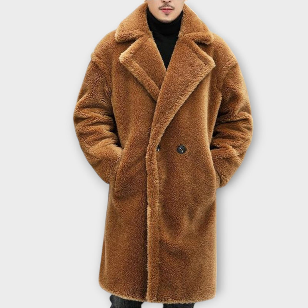 Men’s Classic Double-Breasted Long Overcoat