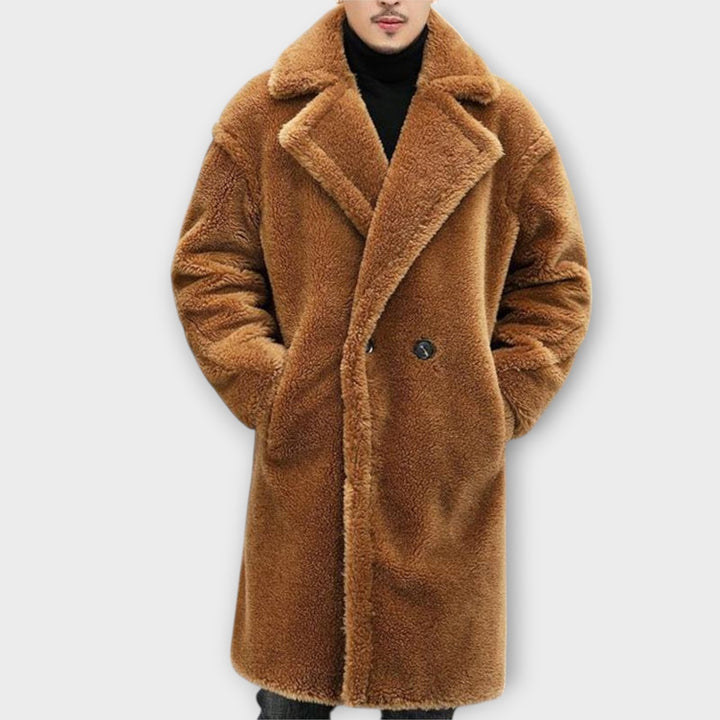 Men’s Classic Double-Breasted Long Overcoat