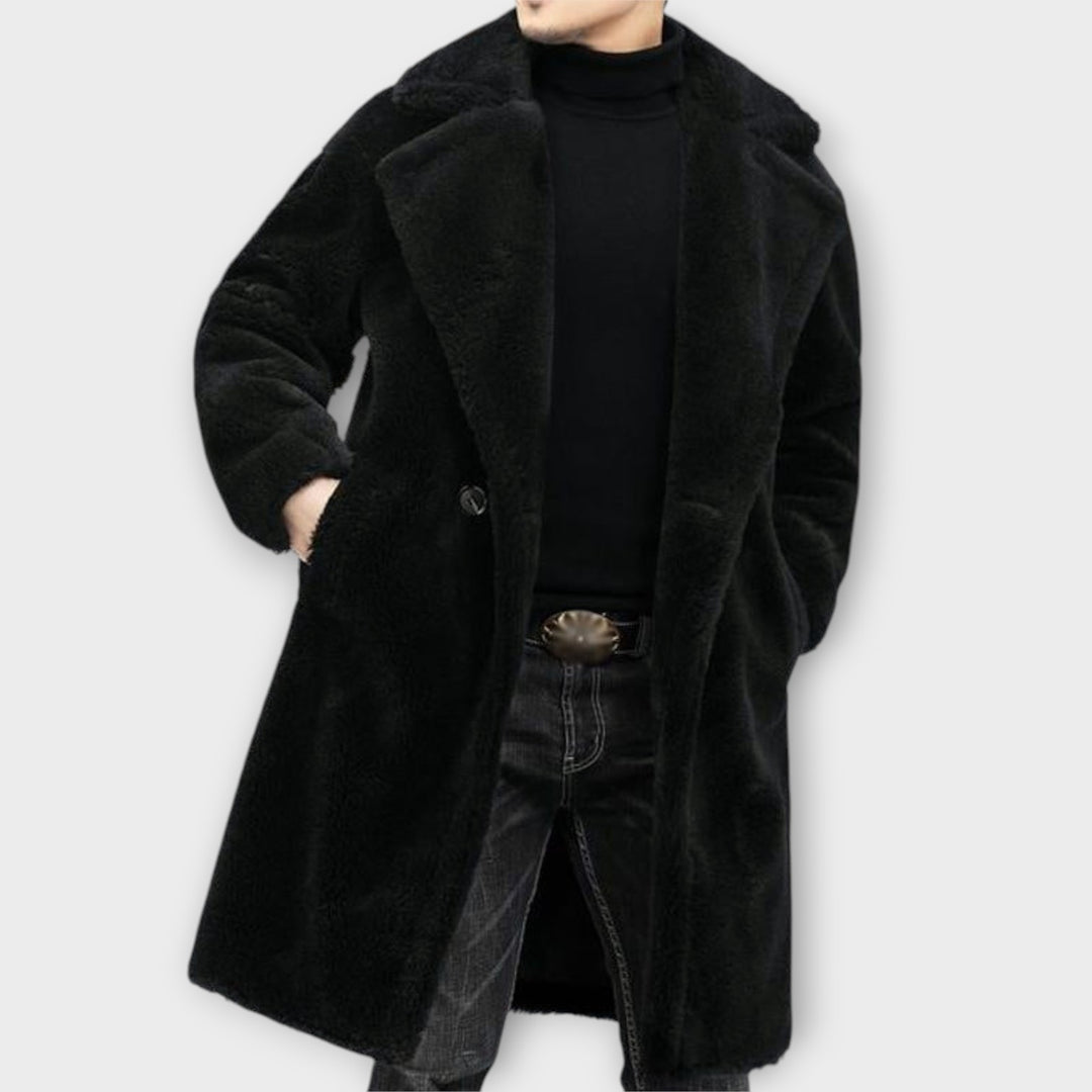 Men’s Classic Double-Breasted Long Overcoat