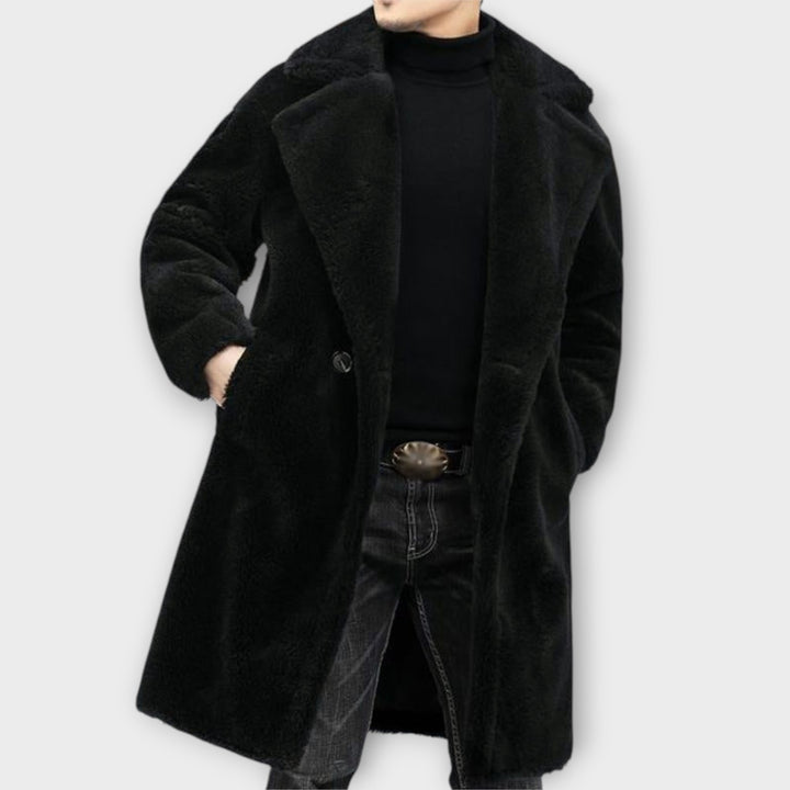 Men’s Classic Double-Breasted Long Overcoat
