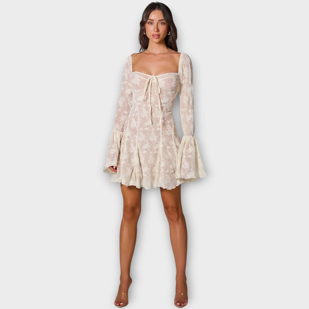 The Romantic Dress with Lace and Sheer Effect