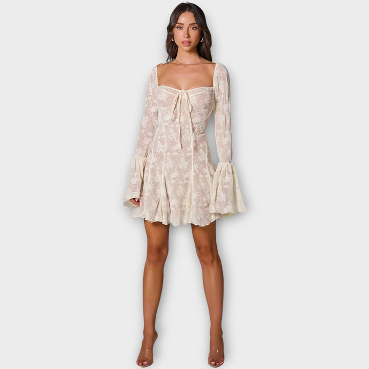 The Romantic Dress with Lace and Sheer Effect