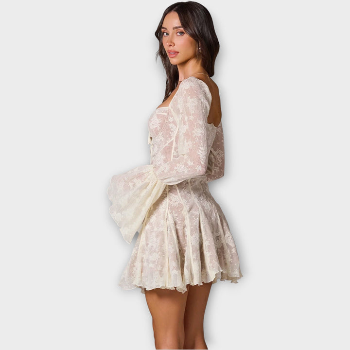The Romantic Dress with Lace and Sheer Effect