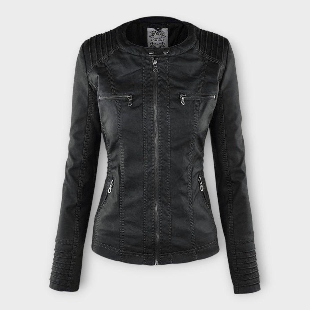 Modern Leather Jacket with Hood and Timeless Design