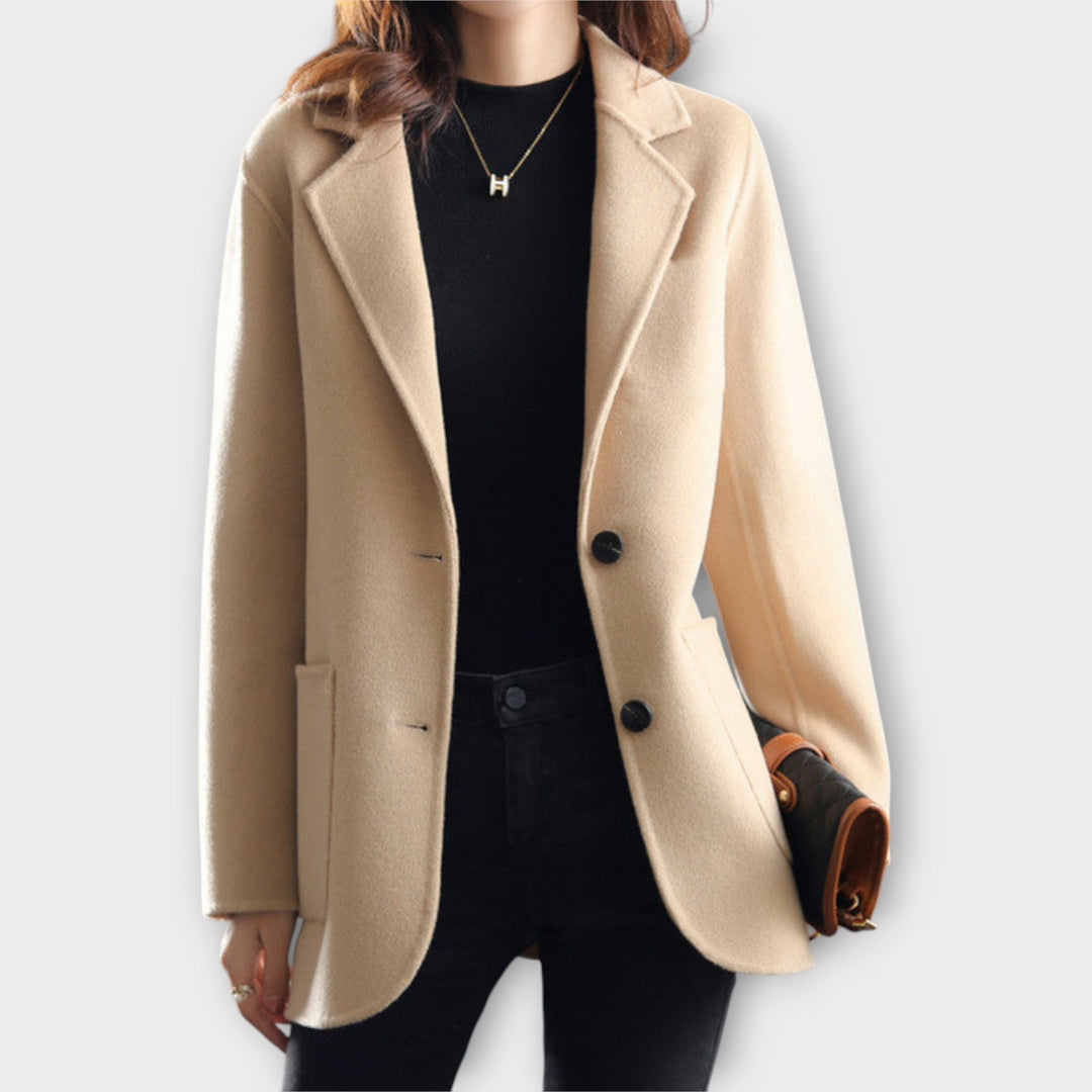 Tailored Blazer for Women with Notch Lapel and Two-Button Closure