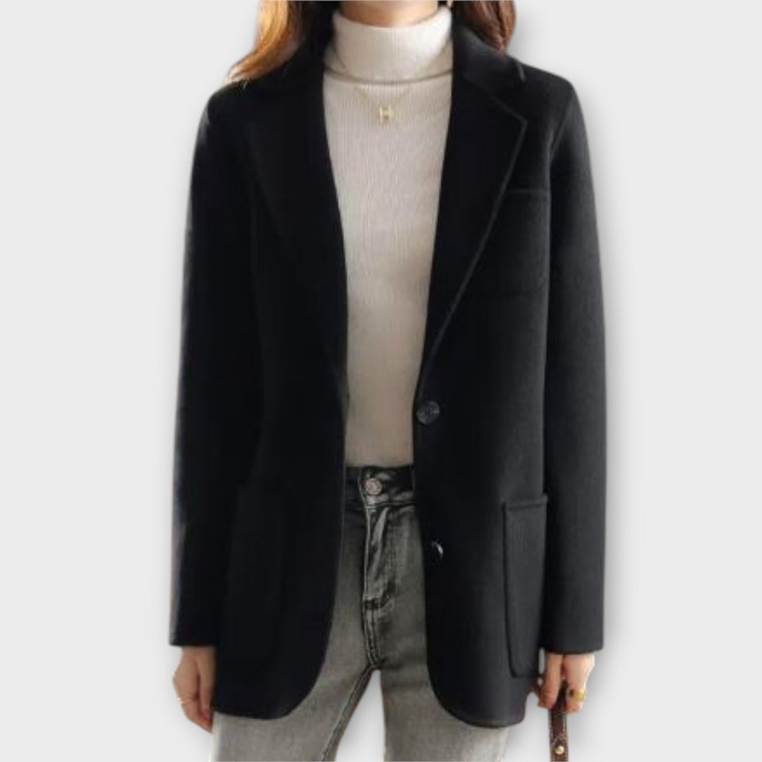 Tailored Blazer for Women with Notch Lapel and Two-Button Closure