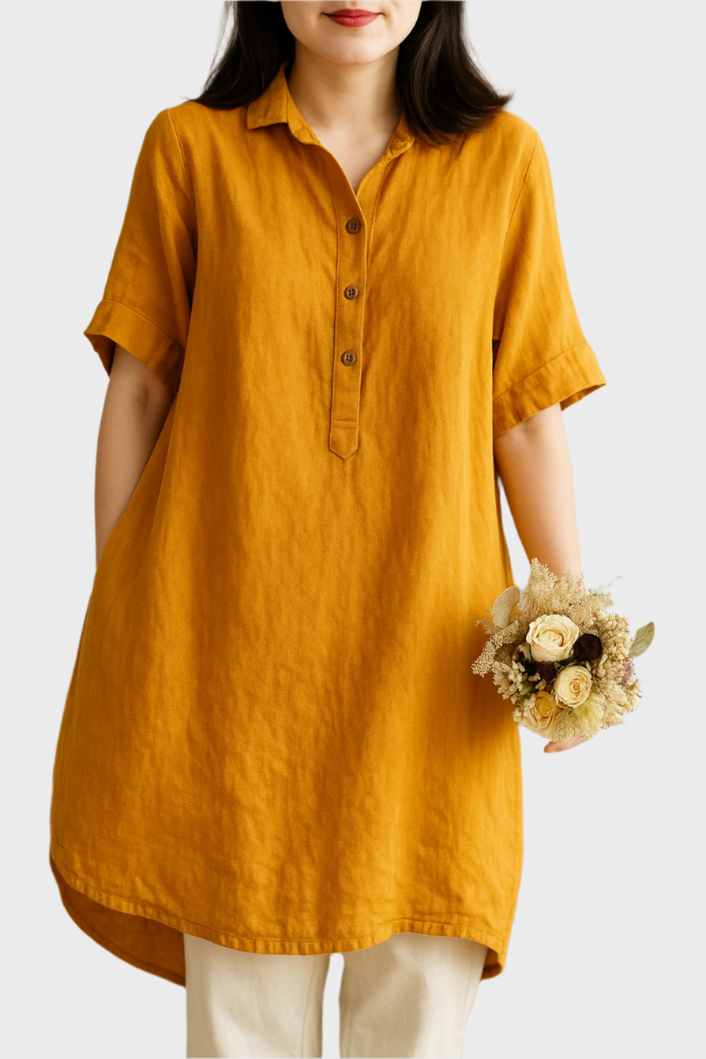 Relaxed Linen Shirt Dress