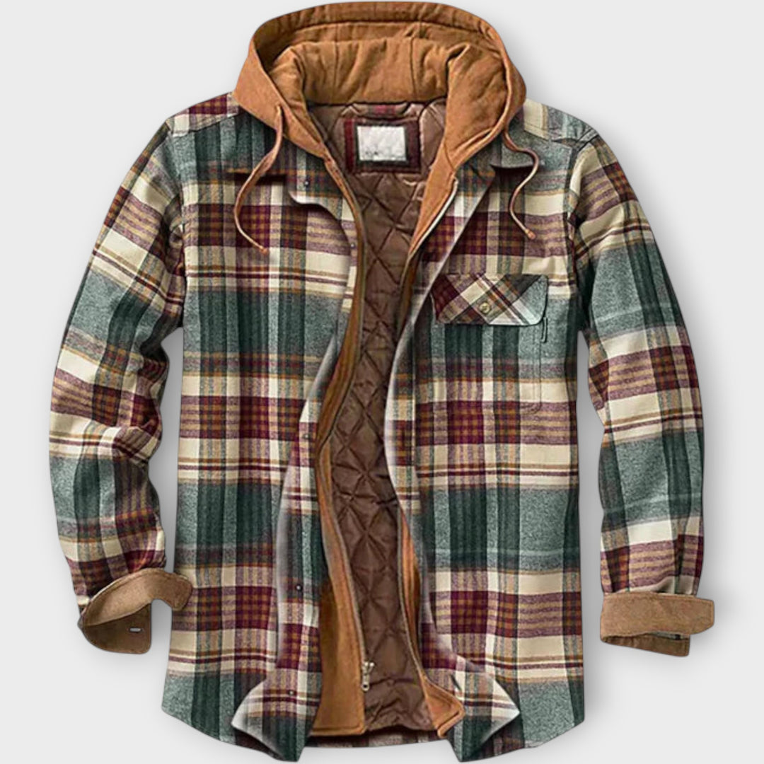 Checked Hooded Jacket for Men – Casual Everyday Wear